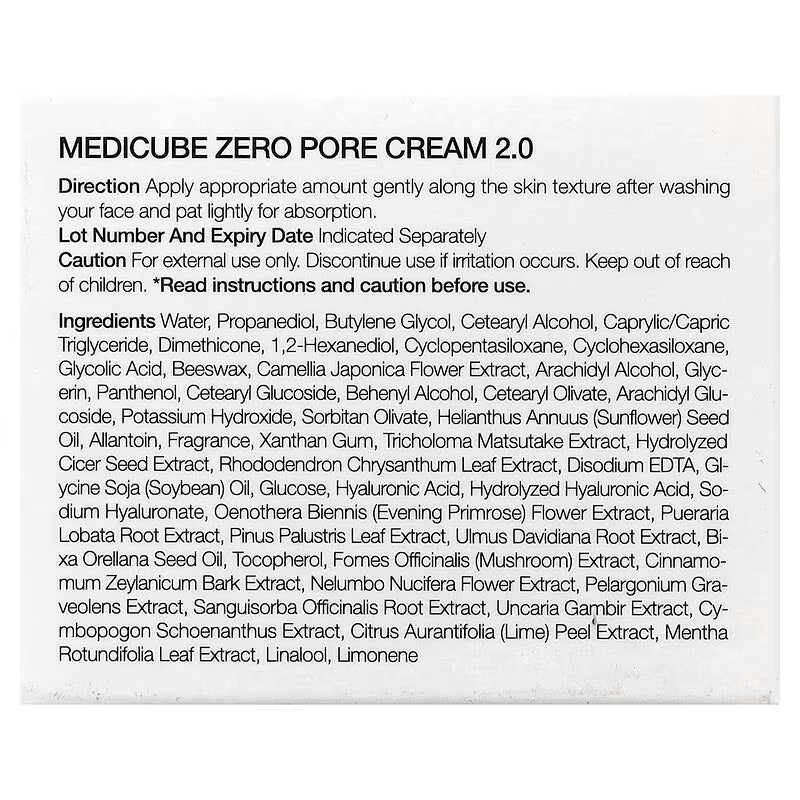 Medicube, Zero Pore Cream 2.0, 1.69 fl oz (50 ml)