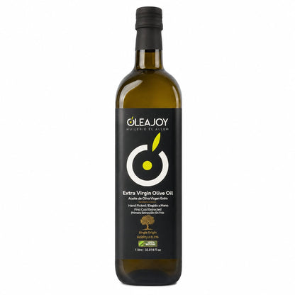 OleaJoy Extra Virgin Olive Oil, Hand picked, Cold Extracted, Tunisian Olive Oil, 1 LITER – 33.8 Fl Oz