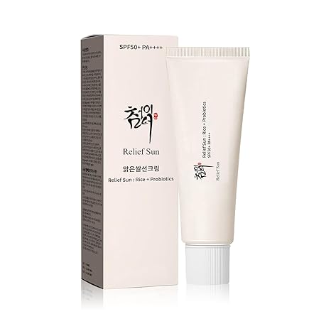 Organic Korean sunscreen SPF50+, PA++++ Riceand Probiotics | Korean Skin Care Solution for All Skin TypesNourishing Skin Protection and UV Def（1PCS)