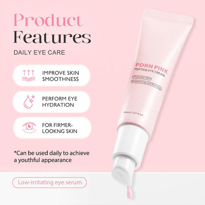PDRN Pink Peptide Eye Cream,Under Eye Cream For Dark Circles with Niacinamide, Retinol & Hyaluronic Acid to Fight Fine Lines,Wrinkles,Puffiness And Bags Under Eyes,Korean Skin Care 30ml/1.01 fl. oz