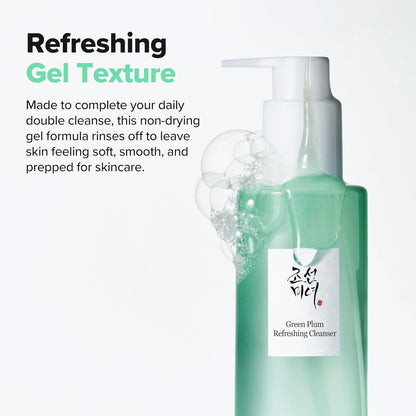 Beauty of Joseon Green Plum Refreshing Cleanser Gel Type Deep Pore Cleansing, Acne Face Wash, Blackhead Remover for All Skin Types, Korean Skincare 100ml, 3.38 fl.oz