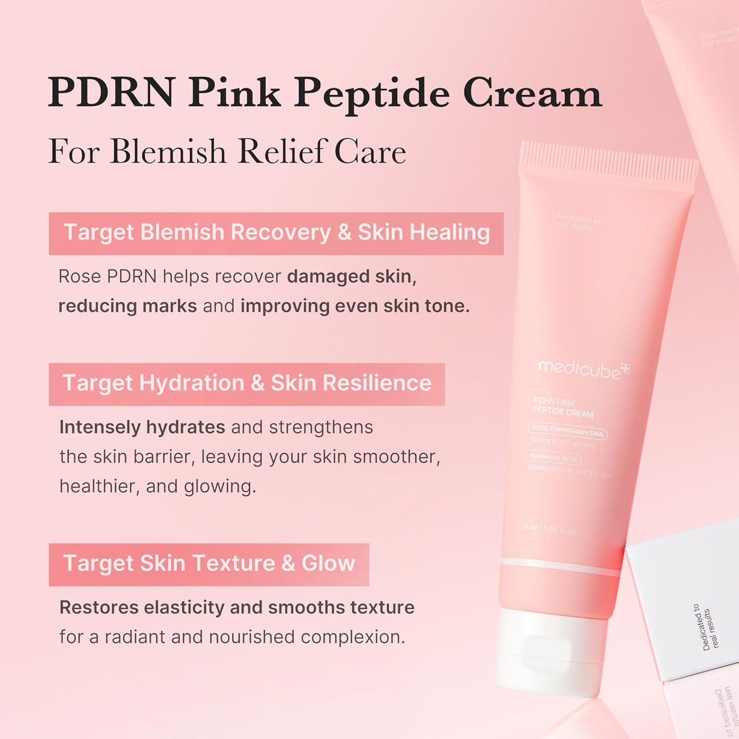 Medicube PDRN Pink Hyaluronic Moisturizing Cream | Blemish Recovery, Relief & Hydrating Care | Restores Skin Elasticity & Glow | Korean Skincare for Even Skin Tone & Pore Care | 50ml / 1.69 fl.oz.