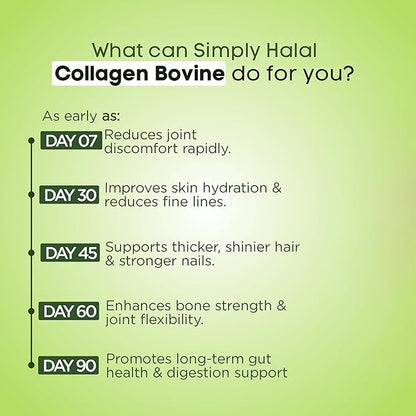 Collagen Bovine Powder for Women & Men Type I & III for Hair, Skin, Nail, Joint & Digestive Support – Grass-Fed, Unflavored, 25 Servings (16 OZ)
